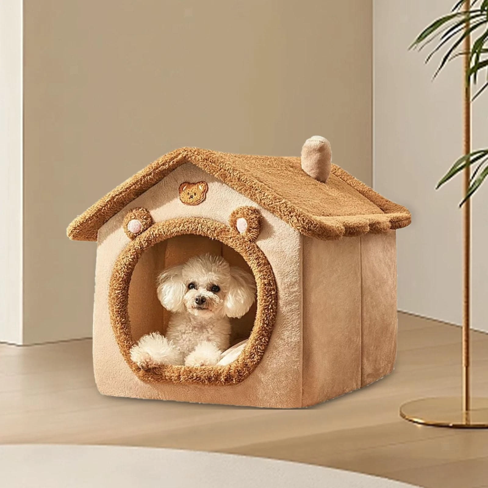 Pet Cave Tent Cat Sleeping Nest Bed Soft Zipper Small Dog Cartoon Kennel