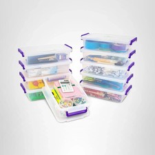 3 Qt. Plastic Craft Storage Container Bins with Lids, 10 Pack, Small...
