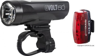 CATEYE Beleuchtungskit GVolt 60 Kit HL-EL550GNRC 60 - starkes StVZO-Fahrradli...