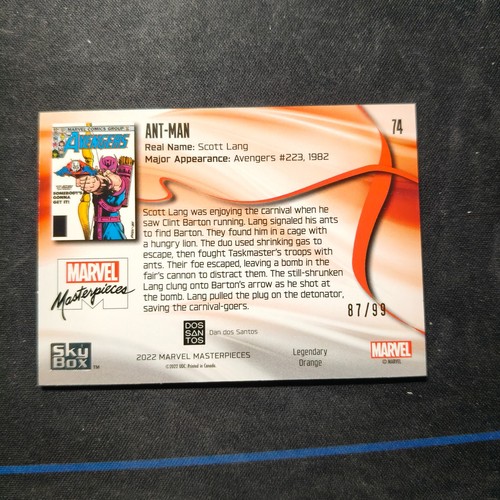 ANT-MAN 2022 Skybox Marvel Masterpieces LEGENDARY ORANGE 87/99 #74 A9 - Picture 2 of 2