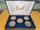 5 Pc Lot  Morgan Silver Dollar $1 Coins Toned!! QAD