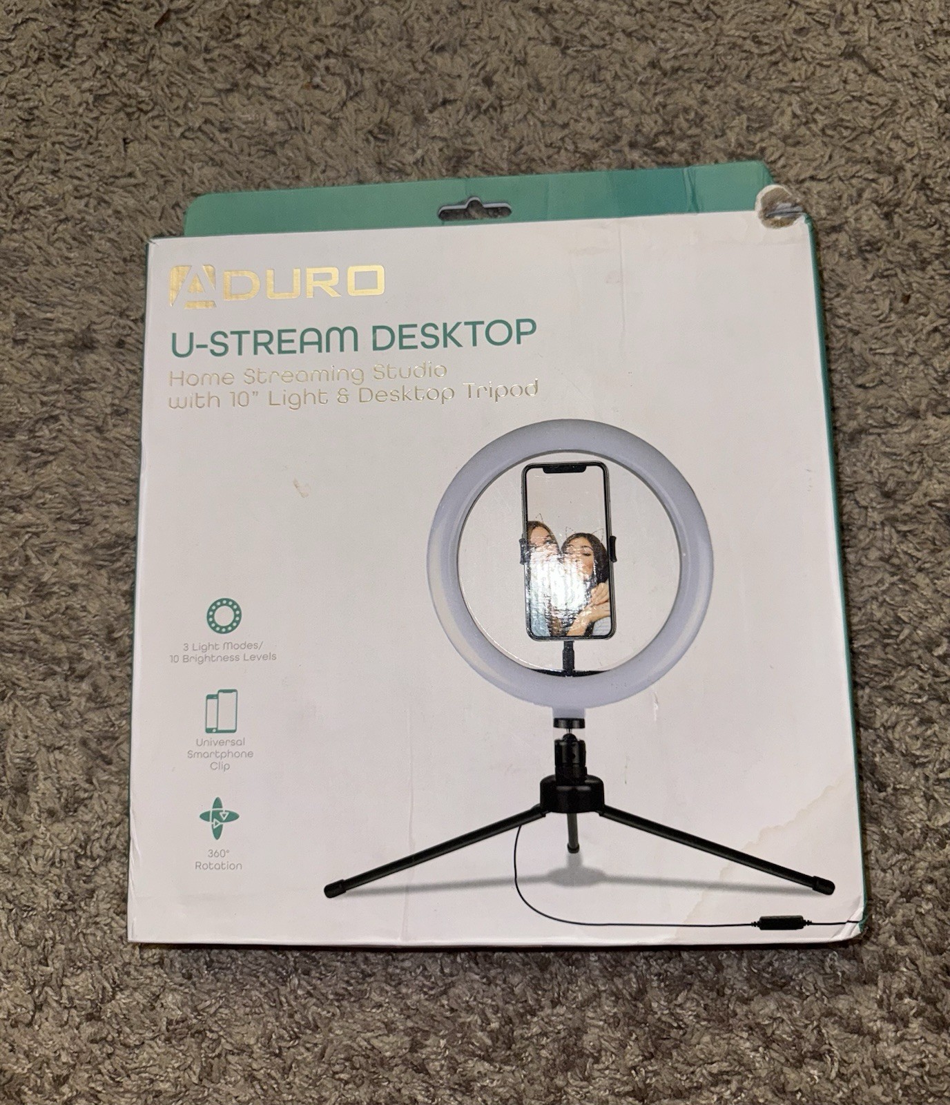 A Duro U Stream Desktop 10 Inch Ring Light And Desktop Tripod - NEW & WORKS