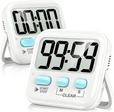 Antonki 2 Pack Digital Timer for Kids, 2 * Classic White ( 97%+choice )