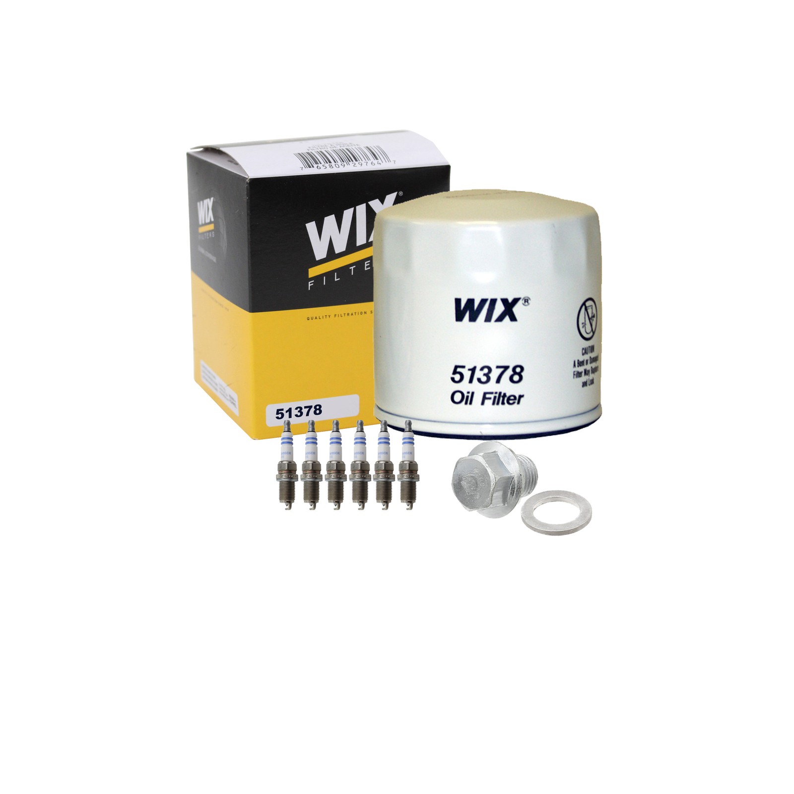 Wix Engine Oil Filter & Bosch 6 Double Platinum Spark Plugs Kit for Acura NSX V6
