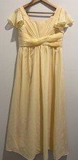 Junior Teen Long Yellow Formal Bridesmaid Dress
