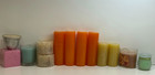 Holiday Candles Mixed Lot Of 45 + Taper, Tin, Pillar Candles, Candle holders