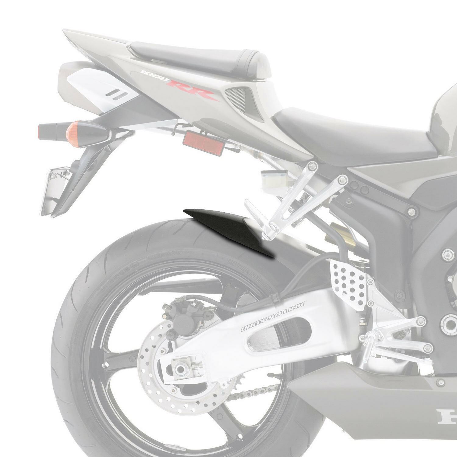 Pyramid Hugger Fender Mudguard Extension Black Honda CBR 1000 RR 2004 - 2007