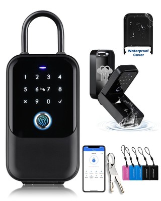 [New]Smart Lock Box,Wireless Smart Key Lockbox Electronic LockBox Key Lock Bo...
