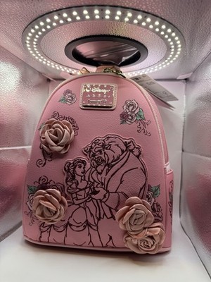Loungefly Disney Beauty and The Beast Pink Mini Backpack NWT