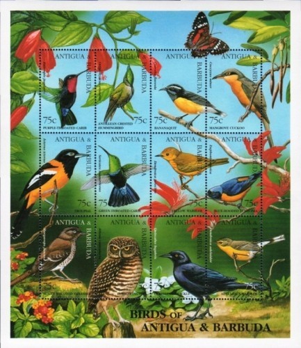Antigua 1995 - Birds - Sheet of 12 Stamps - Scott #1943 - MNH - Picture 1 of 1