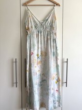 H&M Pastel Floral Maxi Slip Dress Boho Summer Strappy Dress Size M UK 12-14