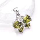 Peridot Gemstone 925 Sterling Silver Butterfly Pendant 0.50" P7819