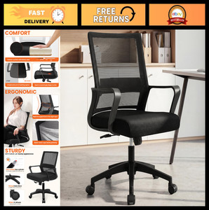 Ergonomic Mesh Office Chair - Adjustable Gaming Desk Chair with Lumbar Support,