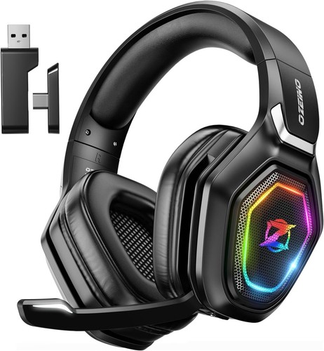 Ozeino Wireless Gaming Headset with Microphone 2.4G Type C Transmitter 40h - Picture 2 of 12