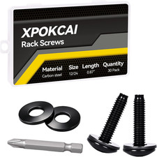 30-Pack Rack Screws 10/32 with Nylon Washers for Server Racks Routers
