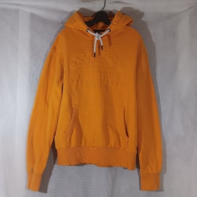 Superdry Mens 2XL Hoodie Vintage Logo Emboss Sweatshirt Golden Yellow Top