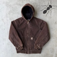 Carhartt YOUTH YJ130 DKB brown hooded work wear jacket