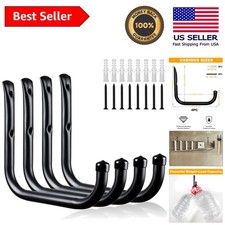 Garage Storage Hooks - 4 Pack Heavy-Duty Wall Mount for Tool Organizing