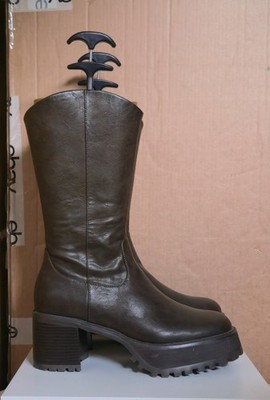 ASOS EU46 EU45 70s TEXAS retro Stiefel 4cm Plateau 8cm High Heel 41cm Höhe