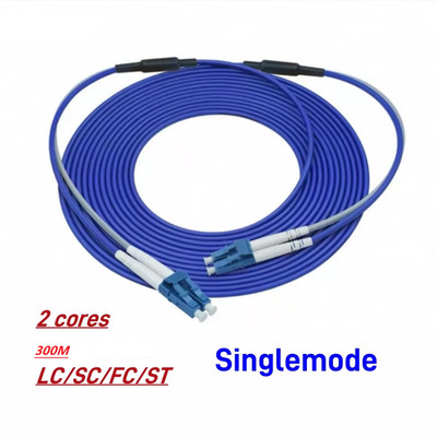 30M Armored Cable Fiber Patch Cord LC to LC FC/SC ST UPC SM 9/125 Duplex Jumper