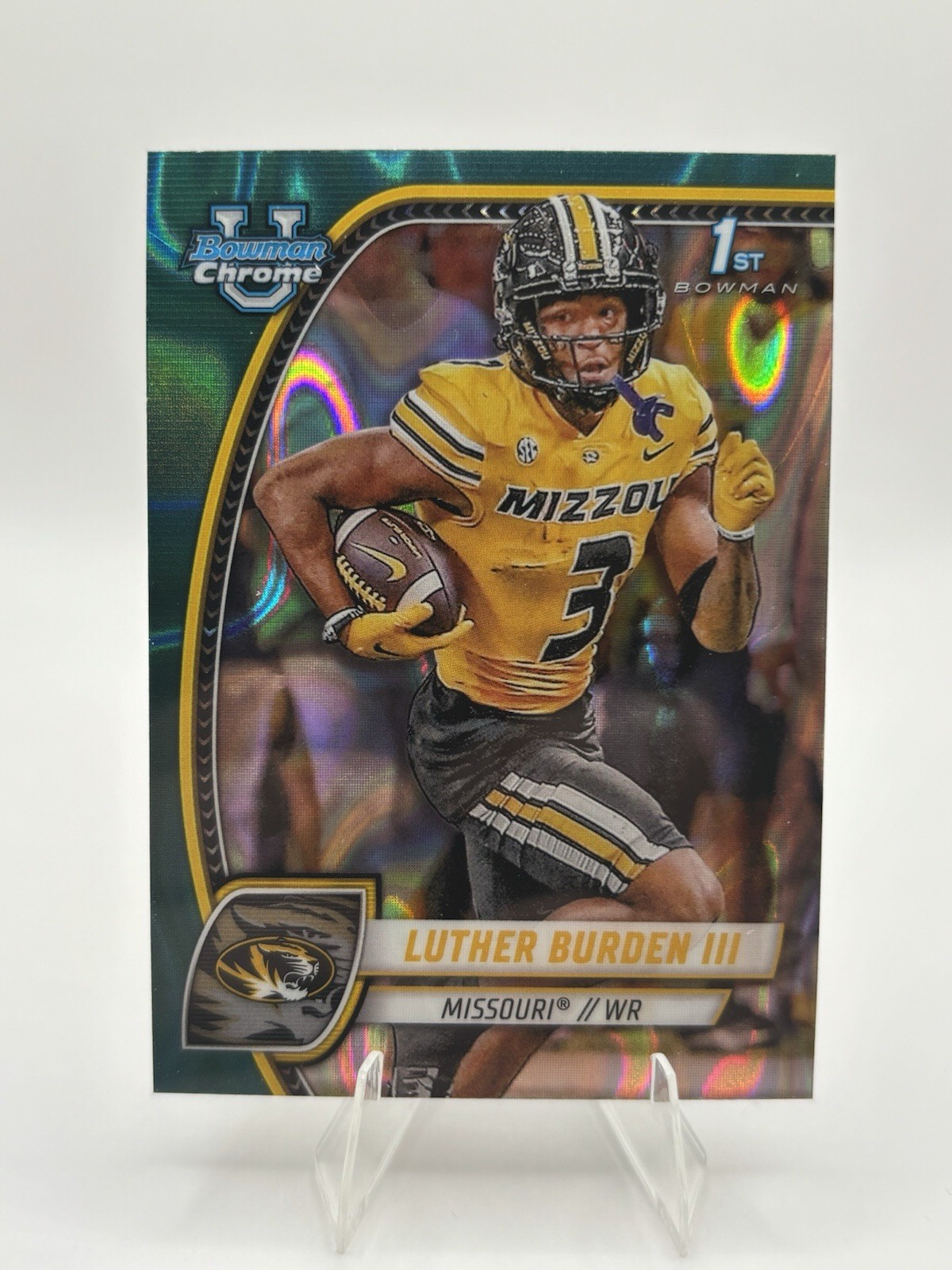 2024 Bowman U Chrome 1st LUTHER BURDEN III Teal Lava Refractor Chicago Bears