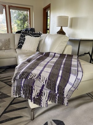 Unbranded Soft Wool Blanket Approximately 5ftx6ft Fringe Oversized Throw
