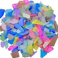 14oz Colorful Sea Glass Pieces for Crafts Flat Glass, Small,