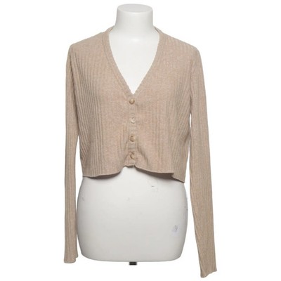 Bershka, Strickjacke, Damen, Größe: L, Beige, Elasthan/Polyester/Viskose #DnK