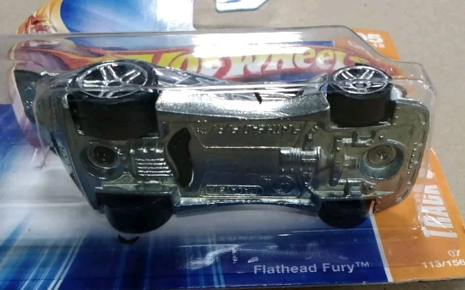 2007 Hot Wheels #113 Track Stars 5/12 FLATHEAD FURY Chrome w/OH5 Spoke Short A28 - Image 4 of 4