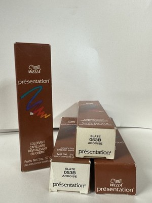 4 Pack ----     Wella Presentation conditionning creme hair color Slate 053B