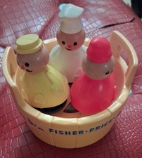 Fisher-Price Vintage 3-Men In A Tub Playset with Figures 1994 Mattel