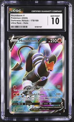 CGC 10 Houndoom V 178/189 2020 Darkness Ablaze Ultra Rare Pokemon Card