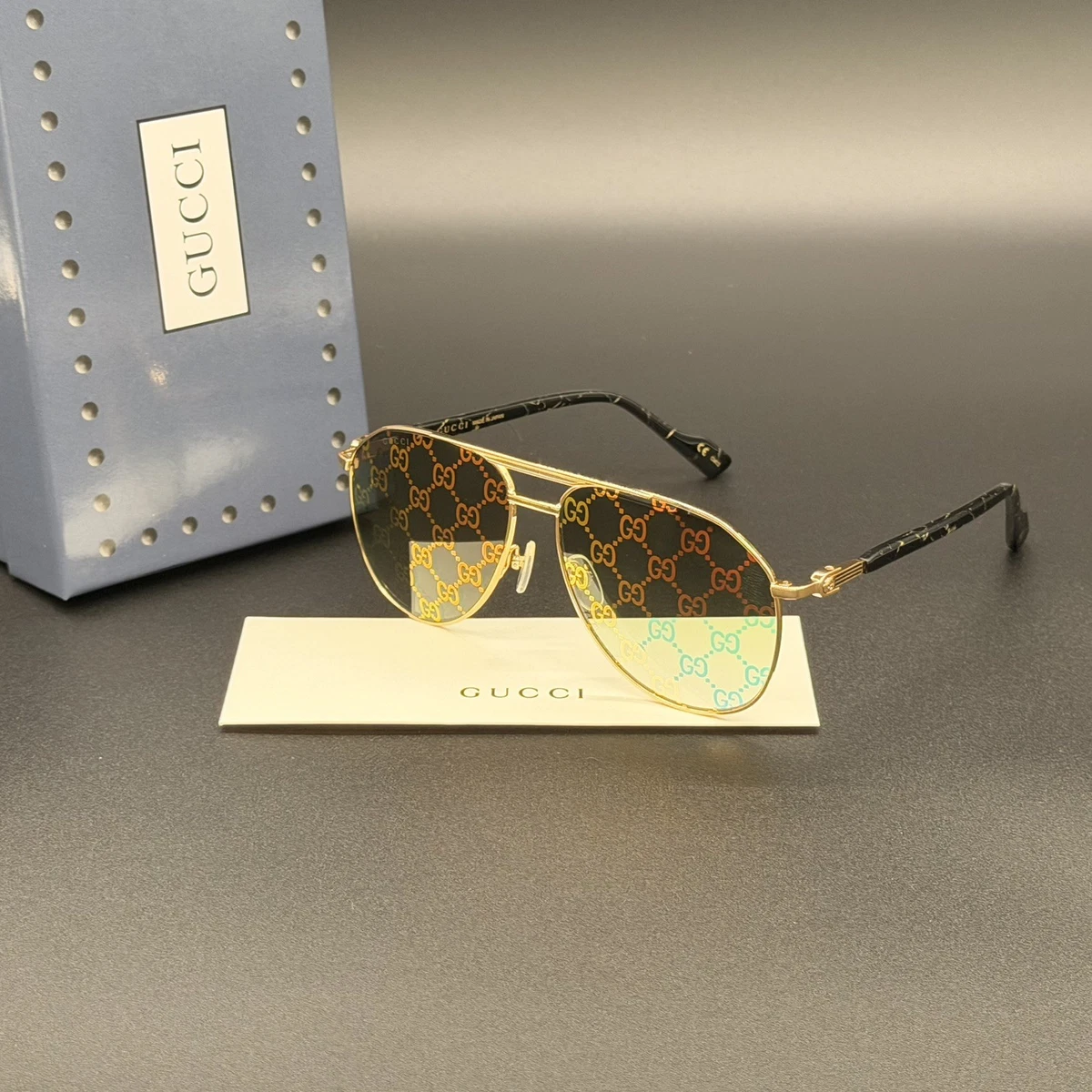 Gucci Aviator Gold Sunglasses for Women for sale | eBay