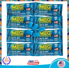 MEG Military Energy Gum, 100mg Caffeine per Piece, Arctic Mint, 8 Pack (40 Count