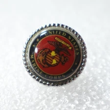 US Marine Corps Pin Eagle Globe Anchor Red Emblem Military Badge Pinback
