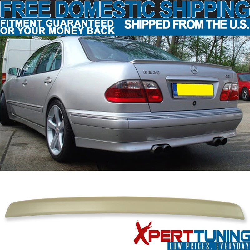 Fits 95-01 Benz E Class W210 4Dr Rear Trunk Spoiler + Roof Spoiler ABS Foto 3 de 4