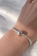 Charm Armband Silber Herzverschluss kompatibel mit Pandora Charms