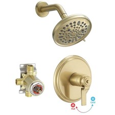 Single Handle 1-Spray Round Rain Shower Faucet 1.8 GPM High Pressure Shower Head