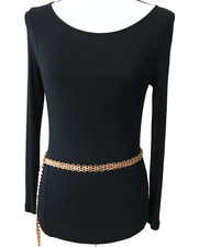 Women's Chain Belt Small-Medium Gold VTG Classic 70's Disco Dress Heavy Metal