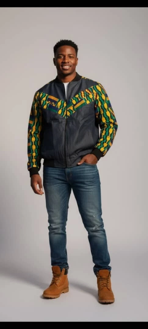 African Print Bomber Jacket