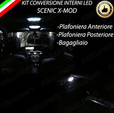 KIT LED INTERNI RENAULT SCENIC XMOD PLAFONIERA ANTERIORE+POSTERIORE+BAGAGLIAIO