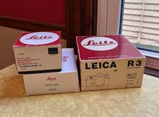 3 Leica EMPTY Boxes R3 Electronic Film Camera  Summicron R f2 50mm Lens  Mini
