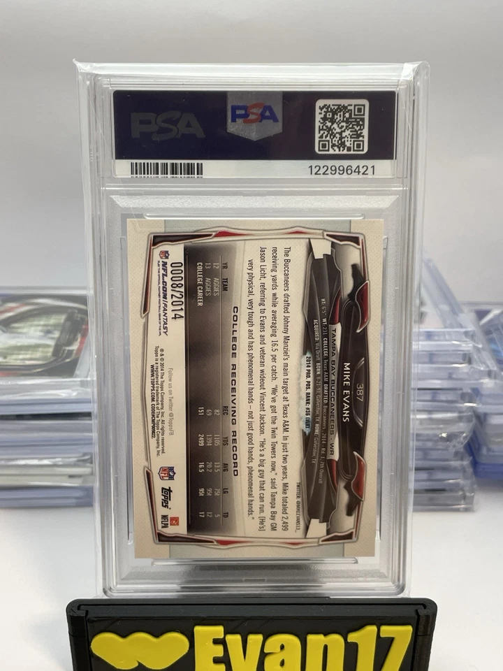 2014 Topps - Mike Evans #387 Ball In Right Hand - Gold /2014 (RC) PSA GEM MT 10 - Image 2 of 3