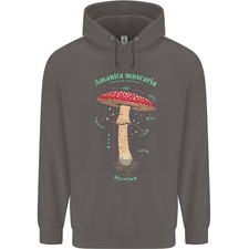 Sudadera con capucha Mushroom Anatomy Magic LSD para hombre 80 % algodón