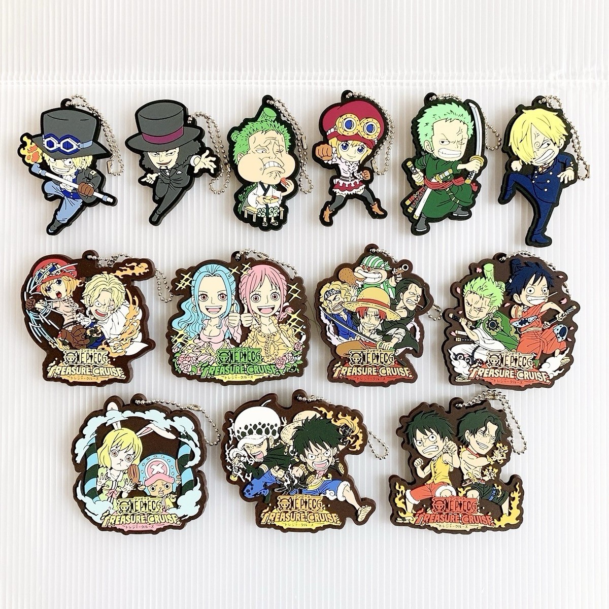Luffy Zoro One Piece Treasure Cruise Rubber Mascot Figure Keychain
