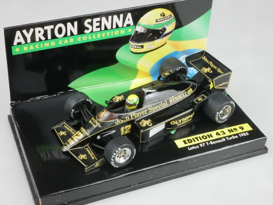Lang Minichamps 1/43 F1 Ayrton Senna 12 Lotus 97 T-Renault 1985 9 Vetrina 133074 - Immagine 2 di 4