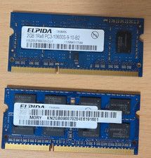 2x 2 GB (4 GB) Elpida EBJ20UF8BCS0-DJ-F 204 pin SO-DIMM DDR3