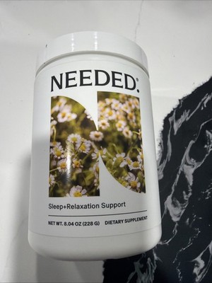 Needed Sleep + Relaxation Support Powder Chamomile Magnesium L-Theanine 8.04