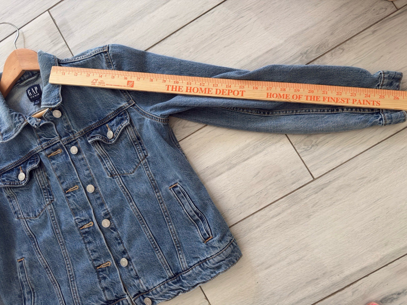 Gap patchwork US map embroidered denim jacket med… - image 6