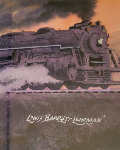 Lewis Barrett Lehrman (1933 -2023) "Sunset Fast Freight" Watercolor - Picture 2 of 9